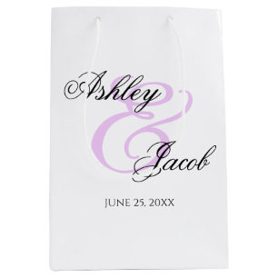 Sac Cadeau Moyen Élégant minimal lumière violet Nom personnalisé Ma