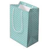 Sac Cadeau Moyen Elégant Mint Green Light Aqua Turquoise Motif poin (Dos Angle)