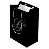 Sac cadeau moyen élégant monogramme (Devant Angle)