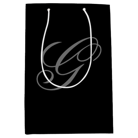Sac cadeau moyen élégant monogramme (Devant)