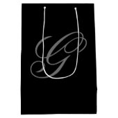 Sac cadeau moyen élégant monogramme (Dos)
