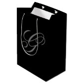 Sac cadeau moyen élégant monogramme (Dos Angle)