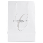 Sac Cadeau Moyen Élégant Monogramme moderne | Gris et blanc (modifi (Dos)