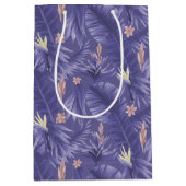 Sac Cadeau Moyen élégant motif à carreaux fleuris periwinkle (Devant)