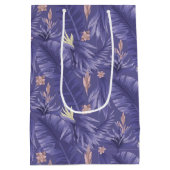 Sac Cadeau Moyen élégant motif à carreaux fleuris periwinkle (Dos)