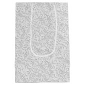 Sac Cadeau Moyen Élégant motif blanc (Dos)