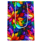 Sac Cadeau Moyen Élégant Motif en verre à fond arc-en-ciel (Dos)