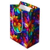 Sac Cadeau Moyen Élégant Motif en verre à fond arc-en-ciel (Dos Angle)