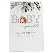 Sac Cadeau Moyen Élégant Pastel Cute Lion Foliage Baby Sprinking (Dos)