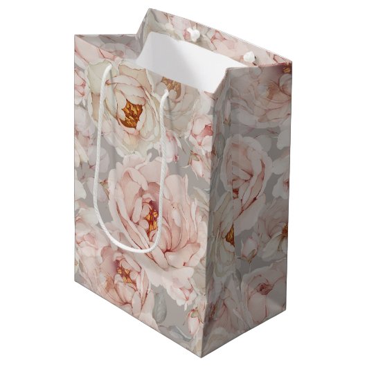 Sac Cadeau Moyen Elegant Peony (Devant Angle)