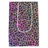 Sac Cadeau Moyen Elegant Pink Blue Gold Glitter Black Leopard (Dos)