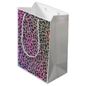 Sac Cadeau Moyen Elegant Pink Blue Gold Glitter Black Leopard (Dos Angle)