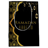 Sac Cadeau Moyen Elégant Ramadan Kareem Black Gold Medium Cadeau (Devant)