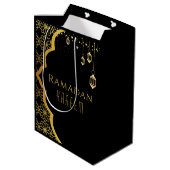 Sac Cadeau Moyen Elégant Ramadan Kareem Black Gold Medium Cadeau (Dos Angle)