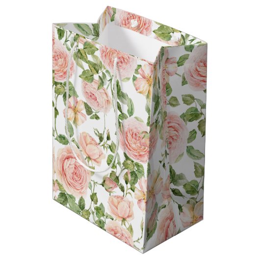 Sac Cadeau Moyen Elégant Rose Garden (Dos Angle)