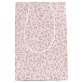 Sac Cadeau Moyen Élégant Rose Parties scintillant d'or Leopard Moti (Devant)