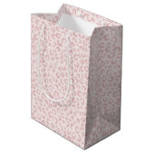 Sac Cadeau Moyen Élégant Rose Parties scintillant d'or Leopard Moti (Dos Angle)