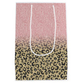 Sac Cadeau Moyen Élégant Rose Parties scintillant or Empreinte de l (Dos)