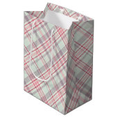 Sac Cadeau Moyen Élégant Rustic Classy Plaid Motif (Devant Angle)