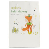 Sac Cadeau Moyen Élégant rustique mignon Woodland Fun Fox Baby show (Devant)