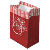 Sac Cadeau Moyen Élégant script de Joyeux Noël (Devant Angle)