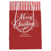 Sac Cadeau Moyen Élégant script de Joyeux Noël (Devant)