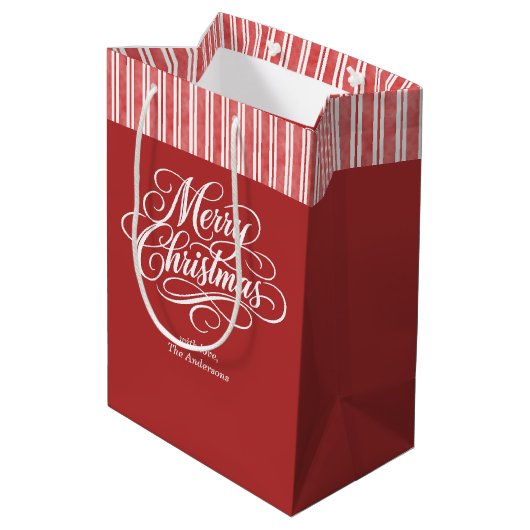 Sac Cadeau Moyen Élégant script de Joyeux Noël (Dos Angle)