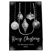 Sac Cadeau Moyen Elegant Silver and Black Ornament Christmas (Dos)