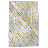 Sac Cadeau Moyen Élégant Silver Gold Joyeux Noël (Devant)