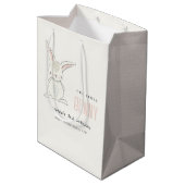 Sac Cadeau Moyen Élégant Simple Cute Blush Pink Bunny Anniversaire  (Dos Angle)