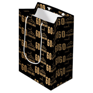 Sac Cadeau Moyen Élégant Sweet 60 Typographie
