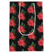 Sac Cadeau Moyen Elégant tableau floral Joyeux Noël (Dos)
