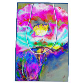 Sac Cadeau Moyen Elégant tableau turquoise rose abstrait (Dos)