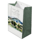 Sac Cadeau Moyen Elégant Toscane Italie Aquarelle Mariage paysage (Dos Angle)