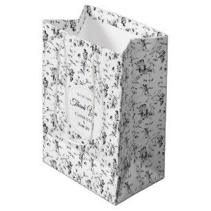Sac Cadeau Moyen Élégant Vintage Toile Cupid Anges Merci