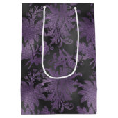 Sac Cadeau Moyen Élégant violet noir floral (Dos)