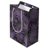 Sac Cadeau Moyen Élégant violet noir floral (Dos Angle)