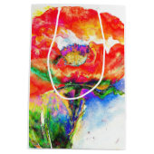 Sac Cadeau Moyen Elégante aquarelle rouge florale (Dos)