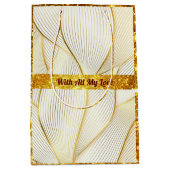 Sac Cadeau Moyen Elégante collection Floral Or Blanc (Devant)