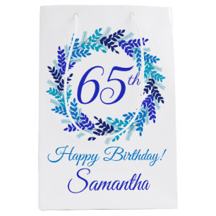 Sac Cadeau Moyen Élégante couronne royale bleue 65e anniversaire