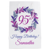 Sac Cadeau Moyen Élégante couronne violette 95e anniversaire (Dos)