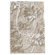 Elégante dentelle beige avec diamant