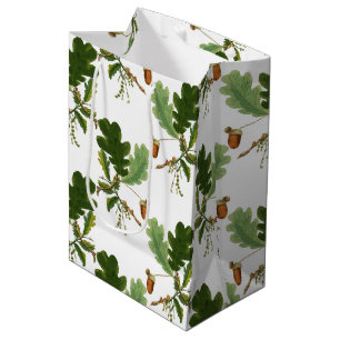 Sac Cadeau Moyen Elégante feuille de chêne et maïs