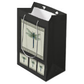 Sac Cadeau Moyen Élégante libellule bleue (Devant Angle)