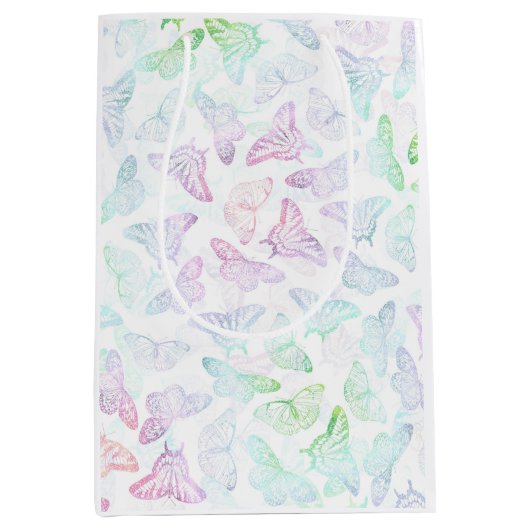 Sac Cadeau Moyen Elégante Parties scintillant colorée design papill (Devant)