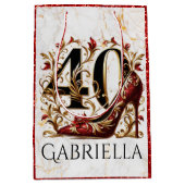 Sac Cadeau Moyen Elégante Parties scintillant rouge & or talon haut (Devant)