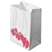 Sac Cadeau Moyen Elégante peinture d'aquarelle d'orchidée rose (Devant Angle)