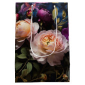 Sac Cadeau Moyen Elégante peinture vintage à fleurs (Dos)