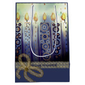 Sac Cadeau Moyen Élégantes bougies joyeuses Hanoukka (Dos)