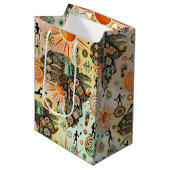 Sac Cadeau Moyen Éléments de motif décoratif tribal carte d'Afrique (Devant Angle)